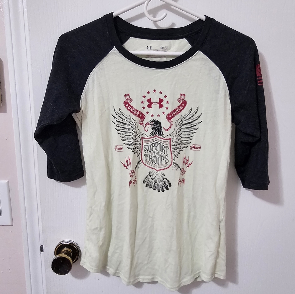Womens Under Armour support our troops 3/4 sleeve